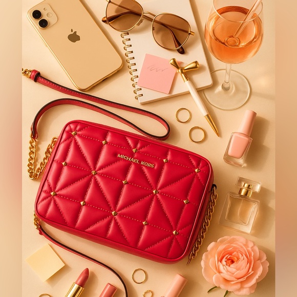 Michael Kors Jet Set Crossbody Bag Hot Pink Saffiano Leather NWT